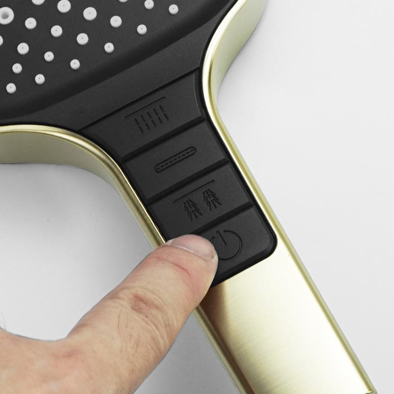 ABS Hand Shower Brushed Gold Chrome White Black 7 Modes Hand Held Shower Wall Mounted Adjustable Holder Hand Hold Shower Head