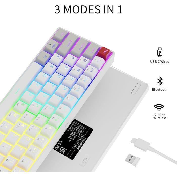 Clavier De Jeu Mécanique - Newmen - GM610 - Rétroéclairé RVB - 60% Compact - Touches Programmables