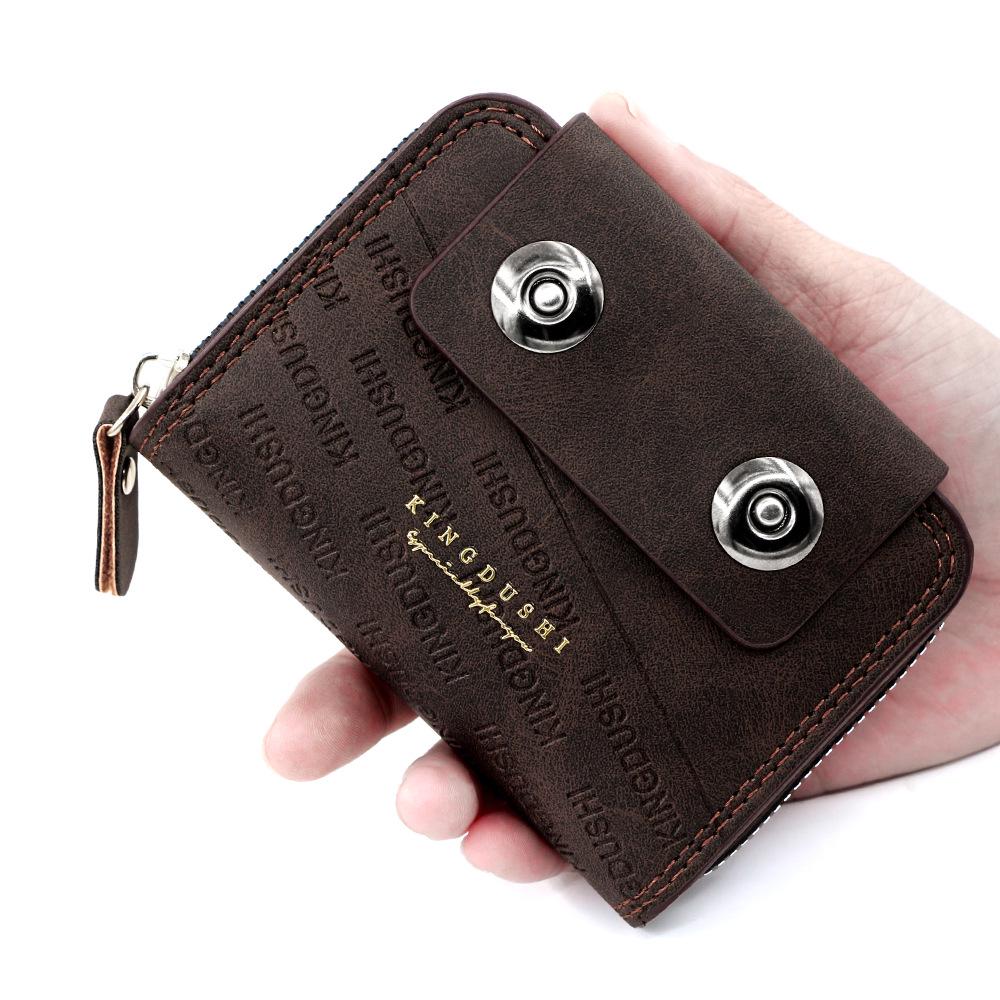 

Мужской модный рельефный кошелек-гармошка с двойной магнитной застежкой - Вместительный держатель для карт и монетница. темно-коричневого