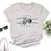 Women Dogs Paws Love Heart Printed T-shirts Fashion Summer Short Sleeve Lady Womens Clothes Tops T-Shirt Black Shirt Tees Female