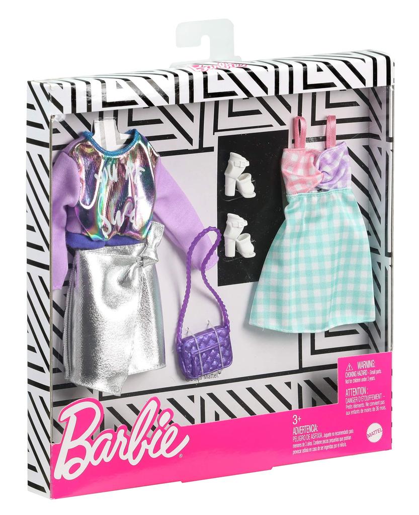 Barbie Fashion Silver and Pastel Doll Accessories for Ages 3 and Up 2-Pack Dress-Up (GHX62)