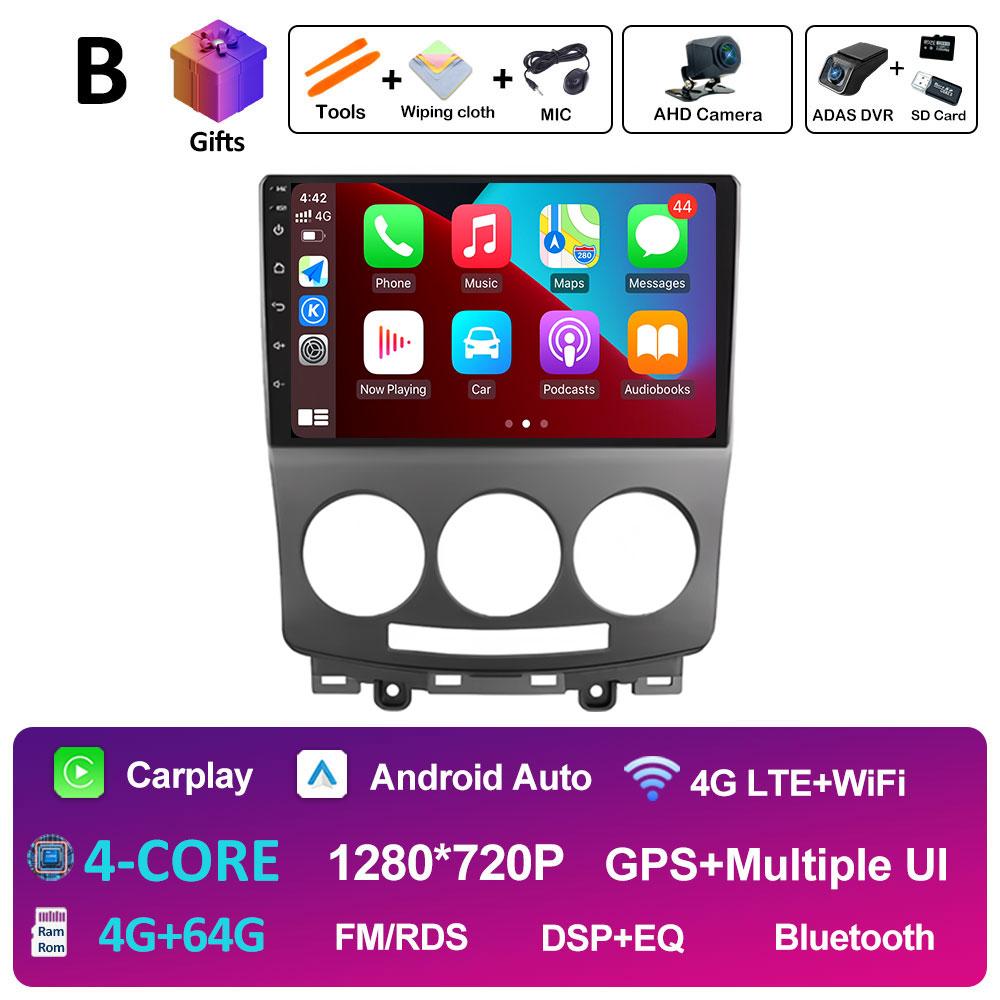 9 Inch Android Auto For MAZDA 5 2005 2006 2007 2008 2009 2010 Wireless Carplay Cooling Fan WIFI QLED IPS Screen WIFI Accessories