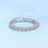 Girl Friend Valentine's Day White Gold Wife Birthday Gift Rings Moissanite Diamond Platinum Women Wedding Band