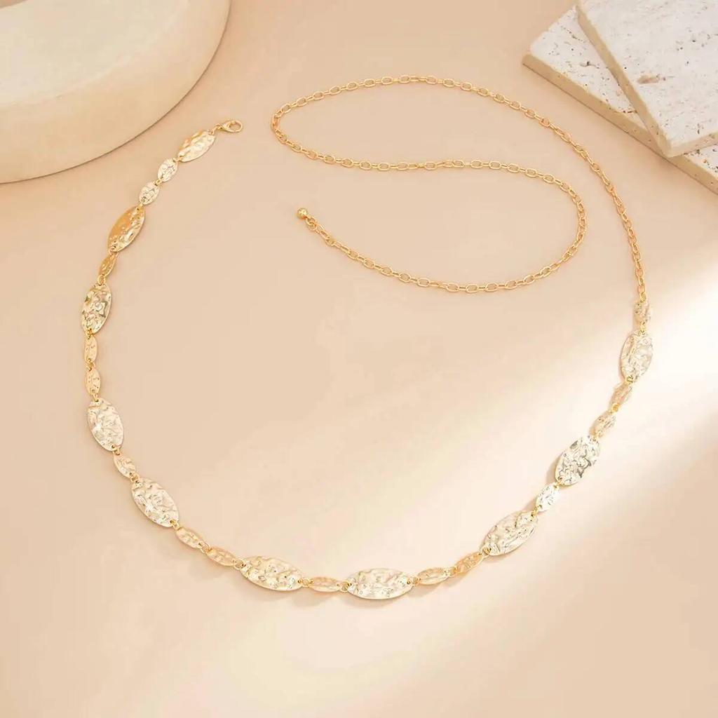 IngeSight.Z Simple Vintage Fold Metal Waist Belly Chain Women 2026 Trend Exquisite Sexy Gold Color Belt Chain Body Chain Jewelry
