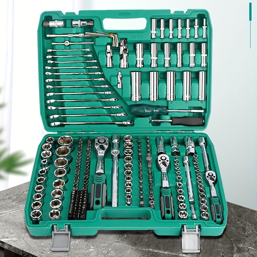 216pcs Impact Socket Set,1/2,1/4,3/8 Inch Drive Ratchet Wrench Set,72 Tooth Ratchet wrench,CR-V, Automobile Maintenance Tools