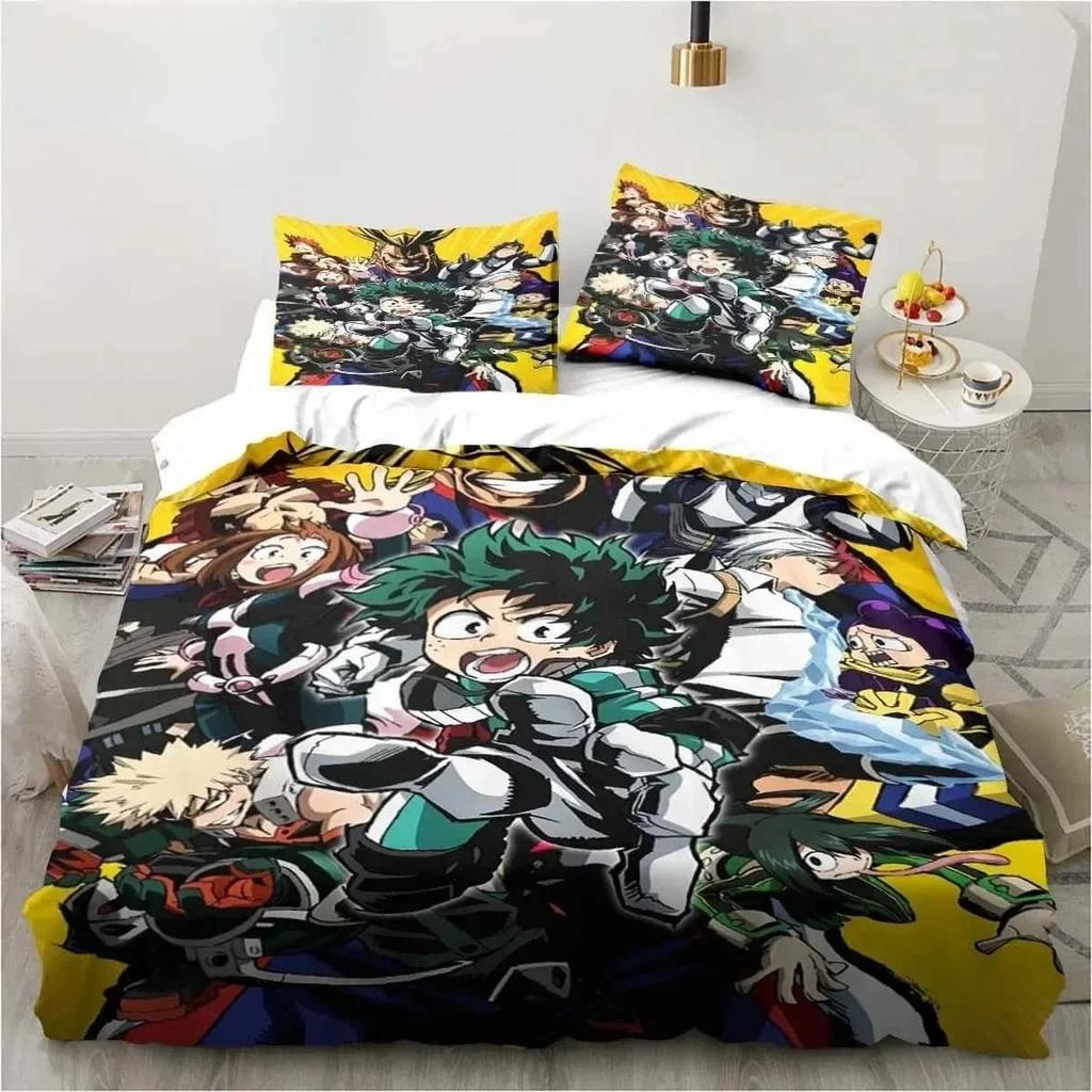 3D Print Bedding Gift Anime My Hero Academia Bedding Set Single Twin Full Queen King Size Bed Set Adult Kid Bedroom Home Textile