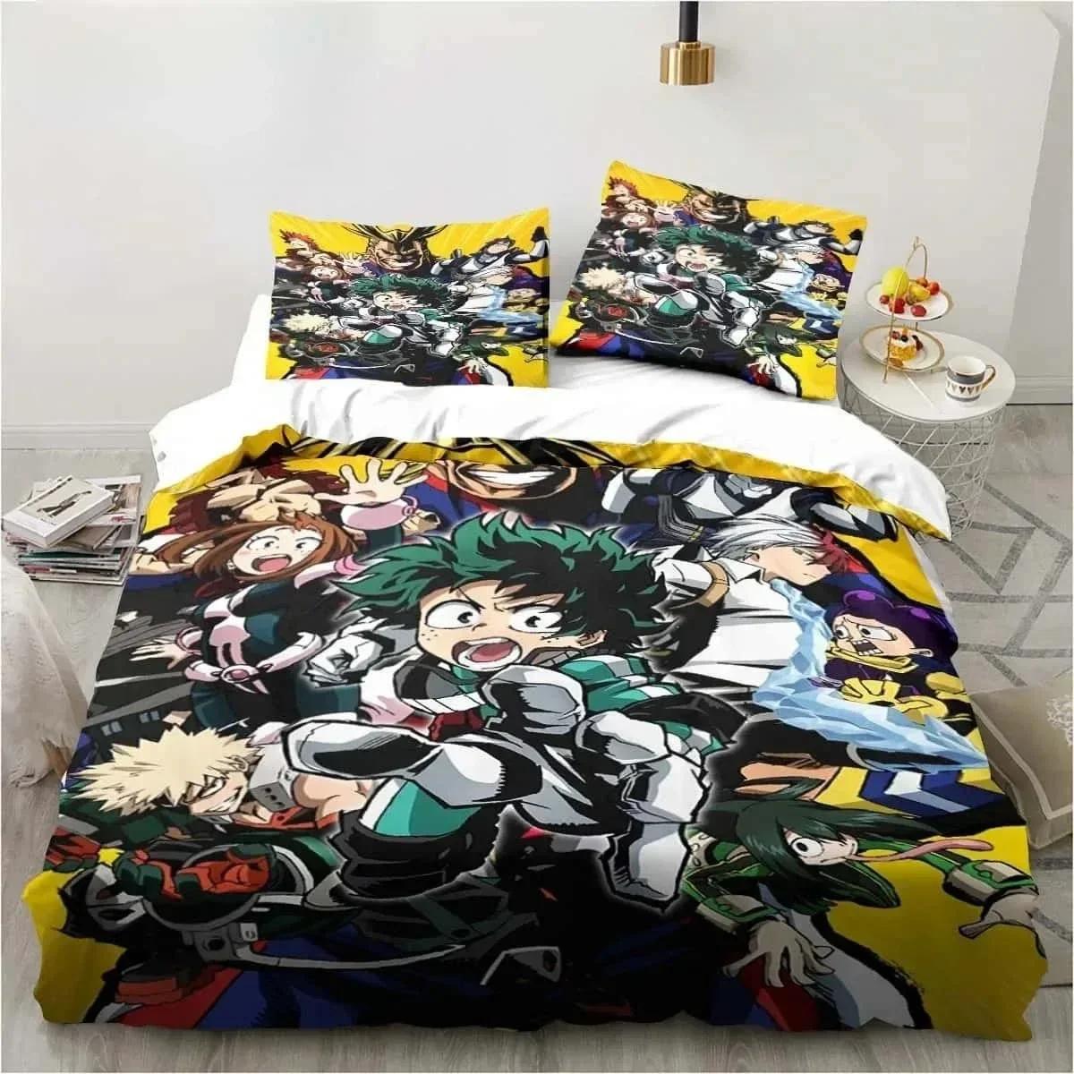 

Comforter 3D Print Bedding Gift Anime My Hero Academia Bedding Set Single Twin Full Queen King Size Bed Set Adult Kid Bedroom Home Textile Comforter (quilt)-EU Single(135*200cm)3pcs