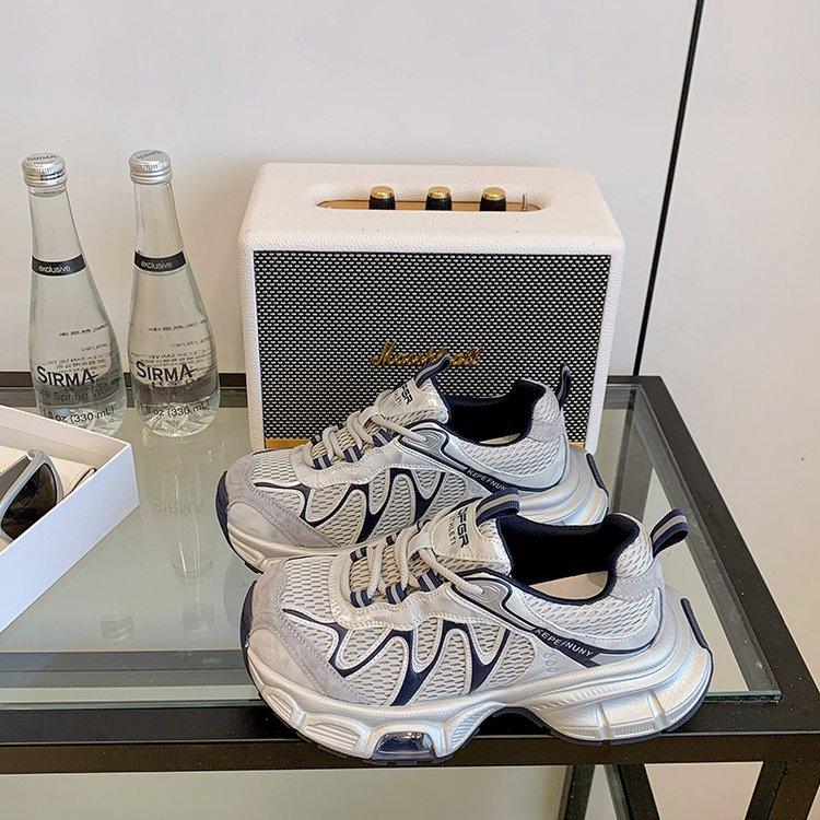 Thick-soled mesh dad shoes women's 2025 autumn new breathable outdoor sports mountaineering jogging shoes women's casual sports shoes