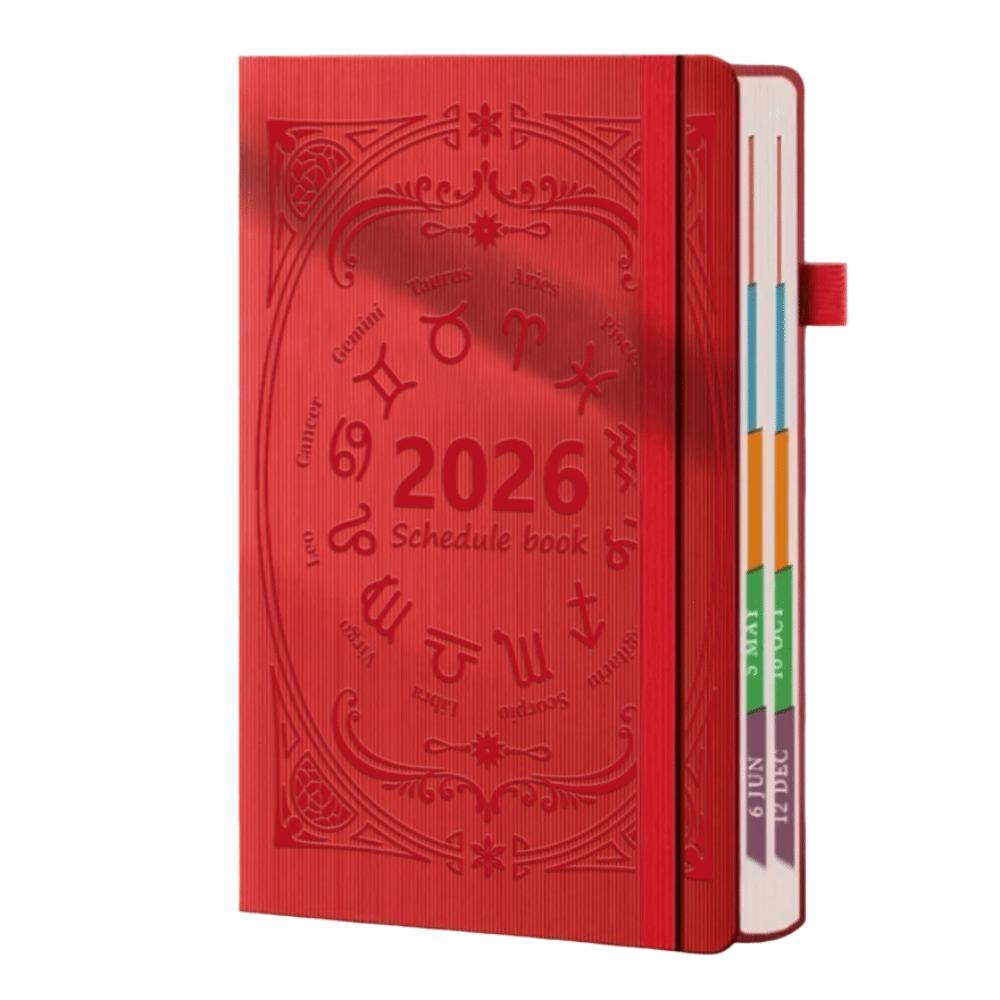 English A5 Agenda Planning Notebook Textured PU To-do List Notebook Office Work Planner  School