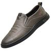 Men's Daily Casual Leather Shoes Men's Soft Leather Soft Soles Lazy Feet One Pedal Shoes Single Shoes