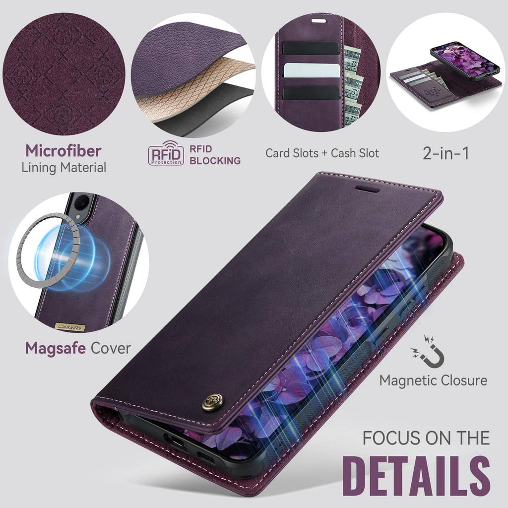 For Samsung Galaxy S25 S24 S23 S22 S21 S20 Ultra Detachable Wallet Case Compatible with Magsafe, 2-in-1 PU Leather Flip Cover