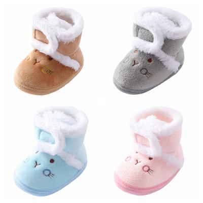 Baby Snow Boots Soft Cartoon Bear Cotton Crib Shoes Infant Toddler Warm Velvet Boots
