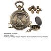 Metal Dice Set with Dragon Pocket Watch Case 7 Dices Portable Vintage Multi-side Game Dice Family Night Party Board Game