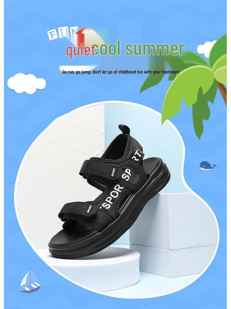 Cool Soft Sole Outdoor Boys' Sandals - Summer Versatile & Simple Style for Primary School Students