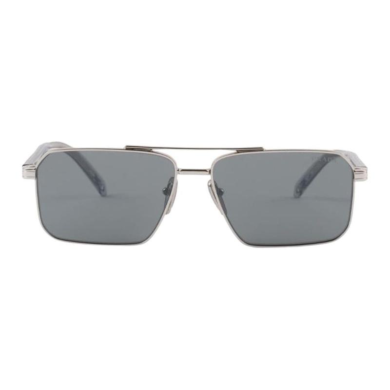 Prada Logo Metal Square Sunglasses Men's Silver