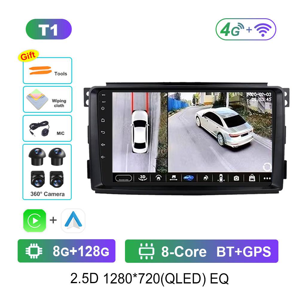 Android 14 Car Radio Multimedia Player for Mercedes Benz Smart Fortwo 451 2010 - 2015 GPS Navigation WiFi HD Screen Auto Tools