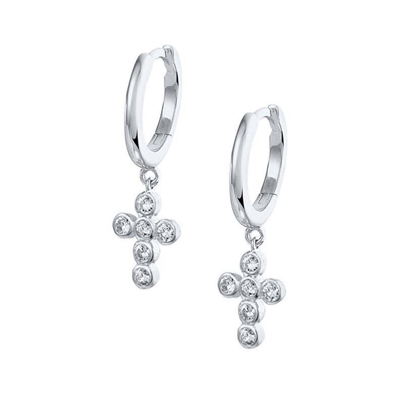 S925 Silver Needle Geometric Star, Moon, Lightning, and Sunflower Trendy Earrings