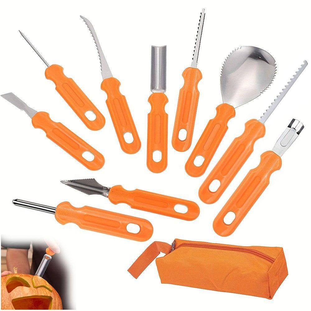 8/11Pcs Stainless Steel Halloween Pumpkin Carving Tool Professional with Carrying Case Pumpkin Carving Set