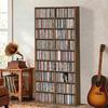 CD and DVD storage 18 Compartments 78.5x24x175cm Dark Walnut