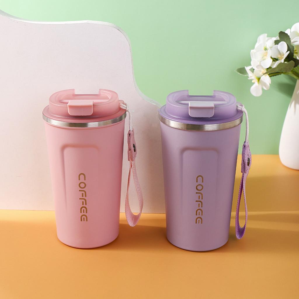 Yousheng 510ML resekaffemugg Spillsäker med tätningslock Isolerad Miljövänlig Lätt enhandsdrickande kopp i rostfritt stål