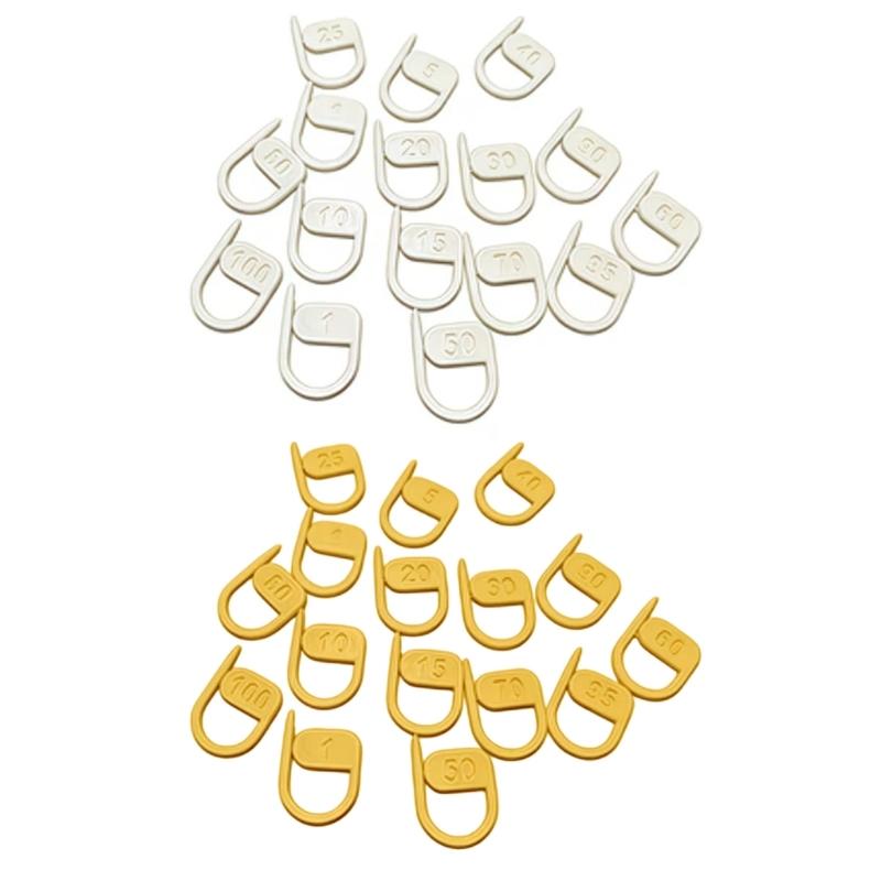 16Pcs Numbered Plastic Stitching Markers Locking Crochet Stitching Markers Clip for Knitting Sweaters Scarves Yarn Craft