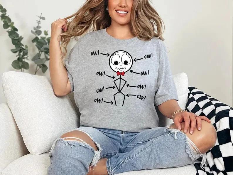 Medical Joke T-Shirt, Funny Stick Figure Pain Shirt XL