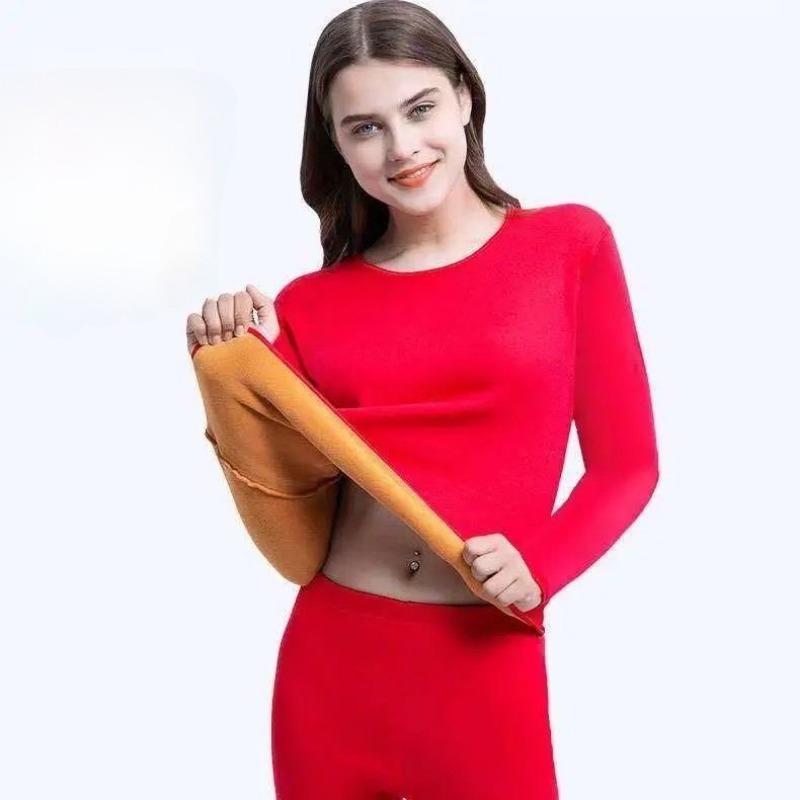 Vysoce kvalitní termoprádlo z jehněčí vlny Dámská dvoudílná sada polstrovaných a zesílených podzimních kalhot Spodní košile Oblek Zeštíhlení postavy