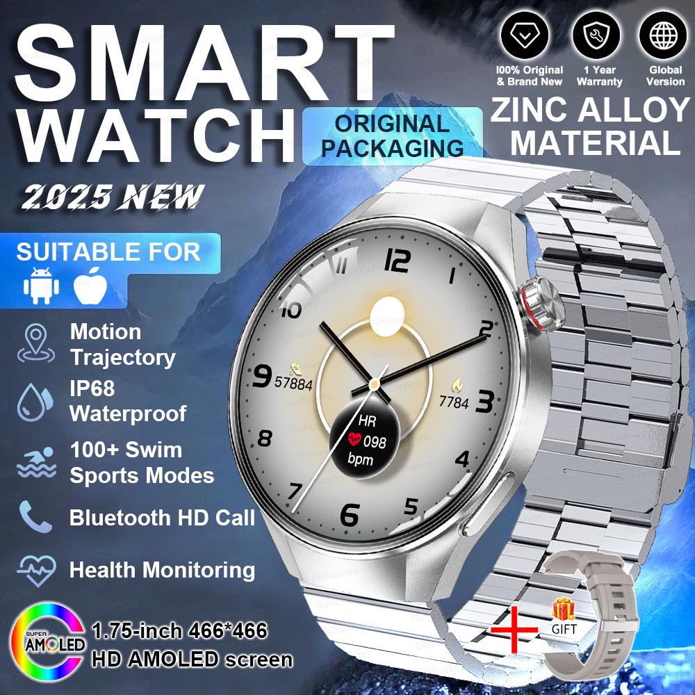 New HD Bluetooth Call GPS Tracker Smart Watch Heart Rate Blood Oxygen Health Monitor IP68 Waterproof Sports SmartWatch Men