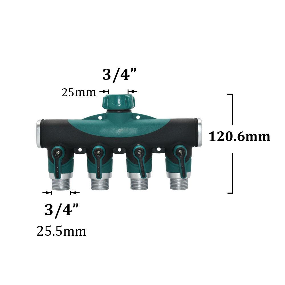 Brass 3/4 Inch Thread 2- Way Garden Tap Water Splitter Copper Y Irrigation Valve 5/8" Quick Connector Cranes Adapter 1pcs