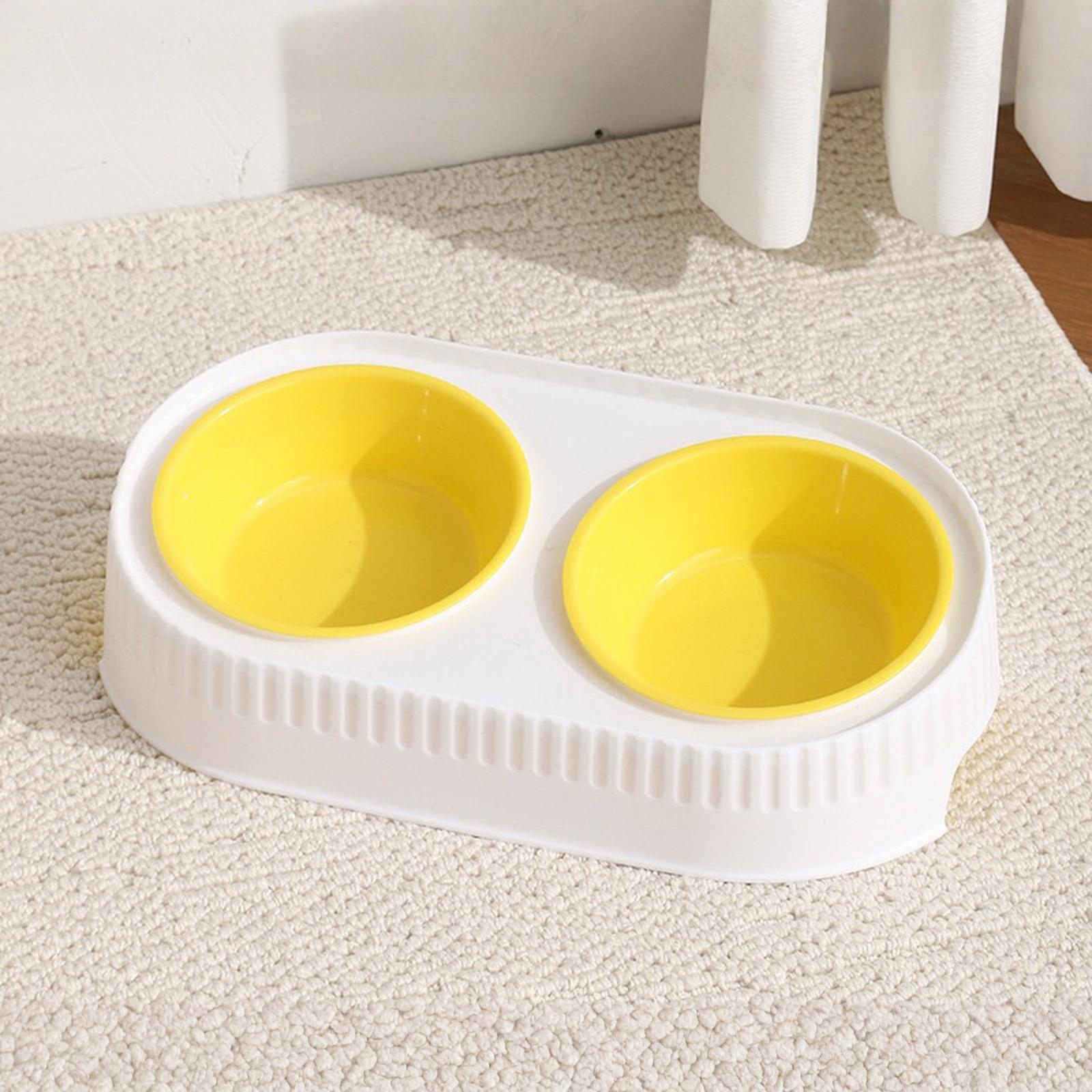 

YPBEW Dog Bowls Double Stainless Steel Bowl Water And Food Dish Set Slow Feeder Stand For Cats Puppies Detachable One Size білий