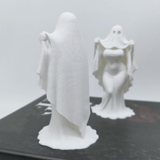 Yangyizhi 3D Printed Halloween Ghost Bride Statue Ornament, Female Figure Sculpture with Stable Base, Decorative Minimalist Spooky Figurine for Modern