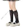 H3CD Lovely Girls Middle Calf Socks Solid Color for Kids Soft Breathable Nylon Hosiery for Birthdays and Photoshoots