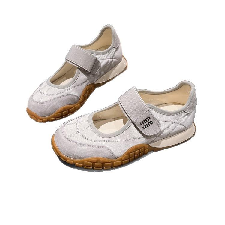 Not tired feet thick soles Velcro Mary Jane shoes women's versatile round head casual shoes one pedal retro sports shoes
