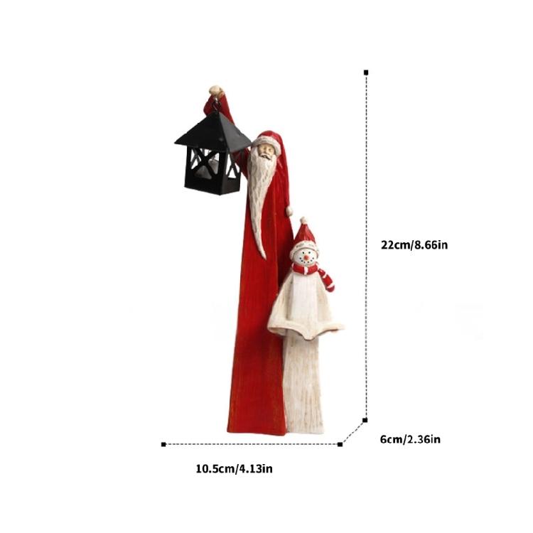 Christmas Themed Santa Snowman Figurine Set Resin Materials Perfect For Indoor Outdoor Seasonal Party Decoration