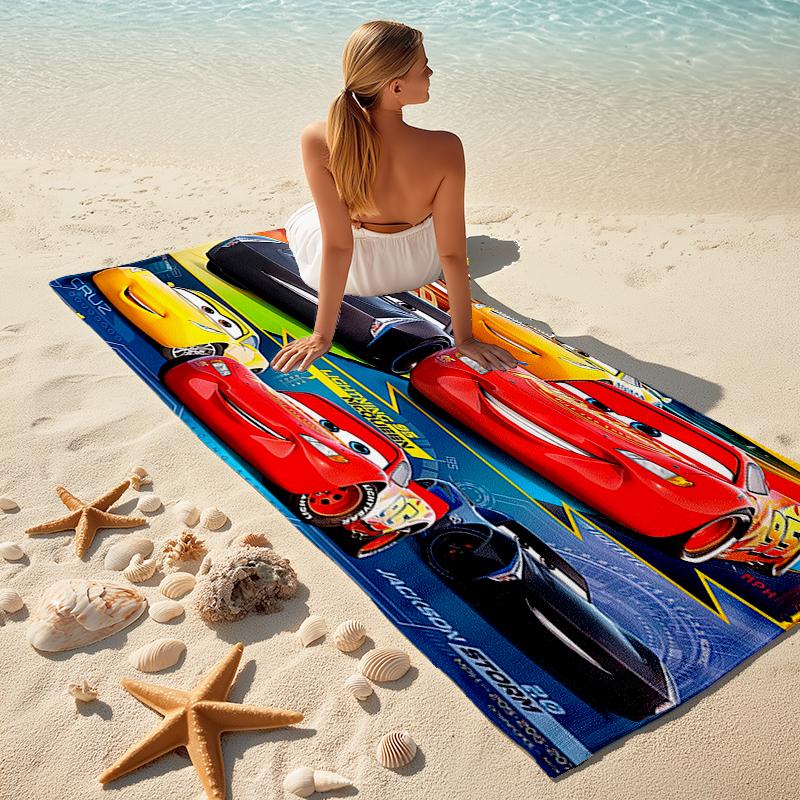 Lightning McQueen Beach Towel Outdoor Camping Beach Towel for Vacation Swim Outdoor Pool Absorbent Bath Towel