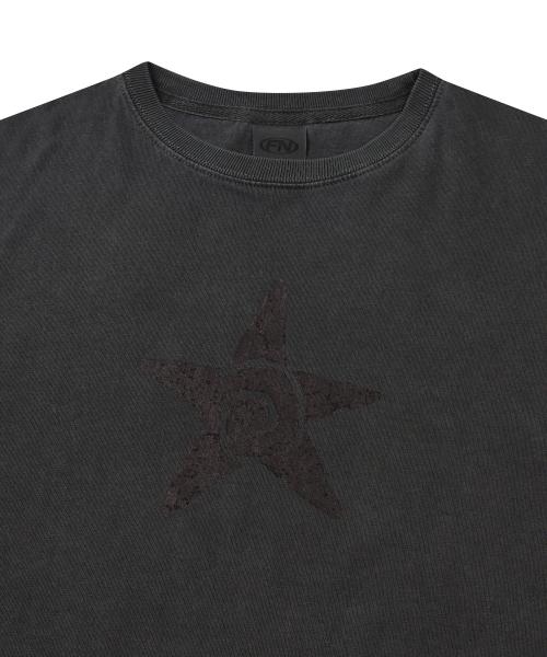 FERNOV Spiral Star Pigment Short Sleeve T-Shirt Charcoal