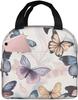 Beautiful Insect Purple Butterfly Insulated Lunch Bag Thermal Freezable lunch Tote Waterproof Bento Lu nch Box Women Men Lunc h