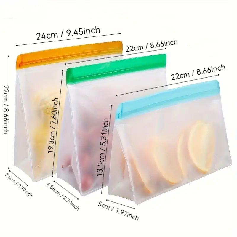 PEVA Stand-up Refrigerator Food Storage Bags - Seal & Preserve Freshness