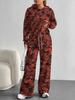 European and American Autumn and Winter Casual Long-sleeved Suit Women's Hooded Sweater Trousers Two-piece Set Retro Elements
