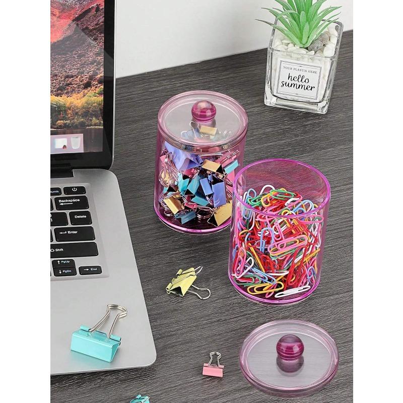 Plastikdeckel Klare Medizinflasche Kommoden-Organizer Und Aufbewahrung Make-up-Gefäß Für Make-up Runde Wattepads, Wattestäbchen, Zahnseide