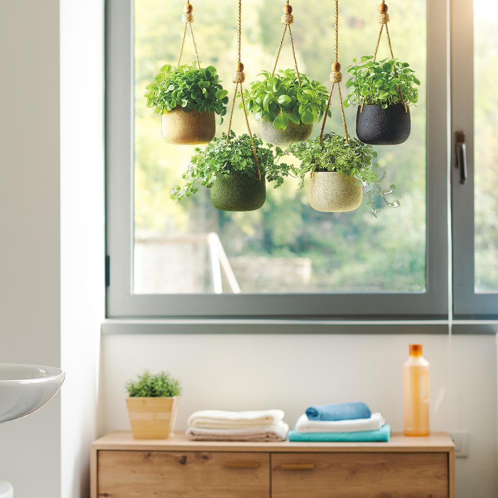Künstliche Grünlilie Hängepflanze Wandaufkleber Abnehmbar Wasserdicht Umweltfreundlich PVC Dekor Für Wohnzimmer Arbeitszimmer Balkon Glas