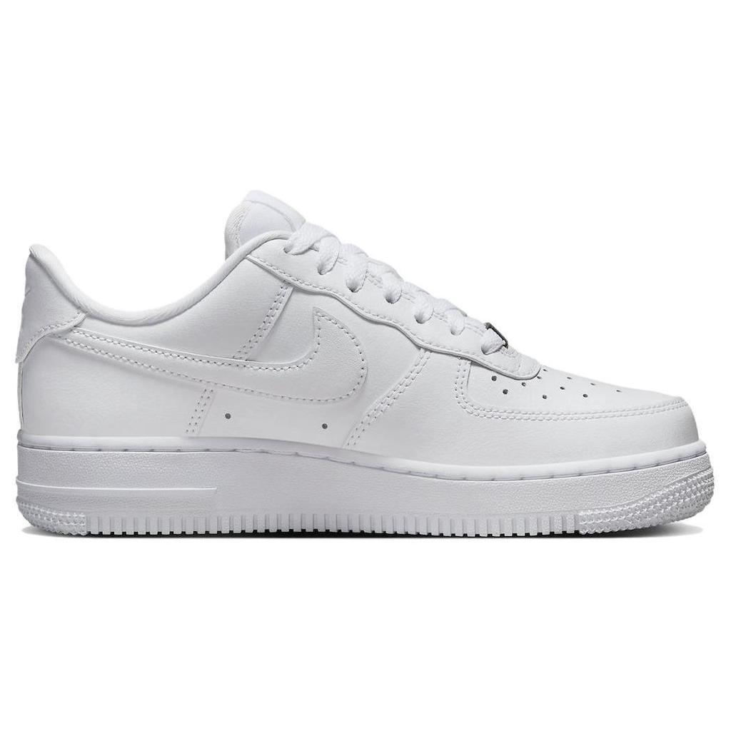 Nike Sneakers da Donna Air Force 1 07 Swoosh Borchiato Bianco Argento Metallizzato Tinta Platino FQ8887-100