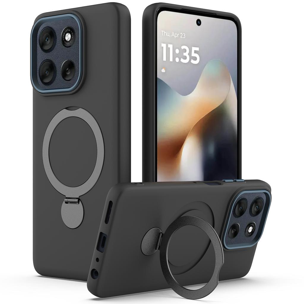 Dla Motorola Edge 70 5G/moto X70 Air Magnetyczne Etui Obrotowy Pierścień Podpórka Tylna Pokrywa z TPU + PC