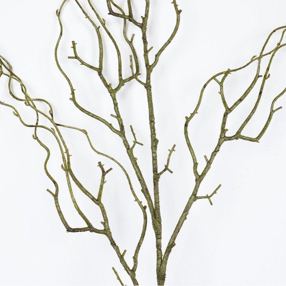 120cm Délka Umělá Vrbová Větev Realistický Design Měkká Textura Umělé Větvičky 4-Vidlicový Kadeřavý Tvar Simulace Větve Stromu