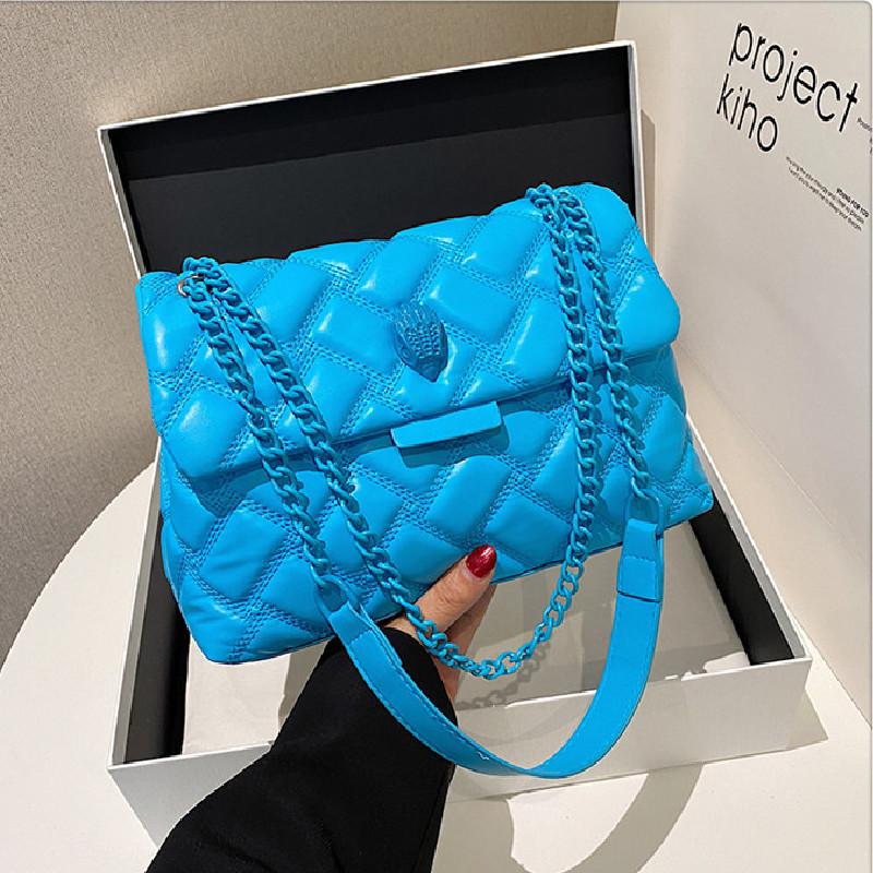 Trendy Quilted White Pu Handbag Stylish Shoulder Bag For Women Versatile Fashionable Use