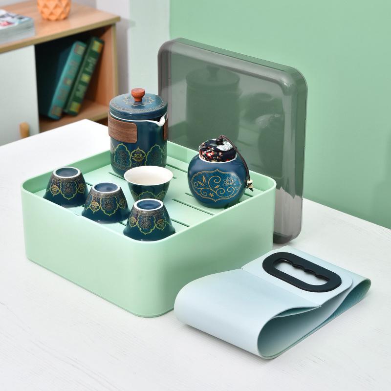 High-end Travel Tea Set, Portable Cup, Full Set of Storage Gift Box, Business Souvenir
