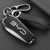 Styling Mouldings Alloy Leather Car Smart Remote Key Case Cover Emblem Accessories For BYD Song Pro Tang Dmi QIn PLUS MAX Yuan E