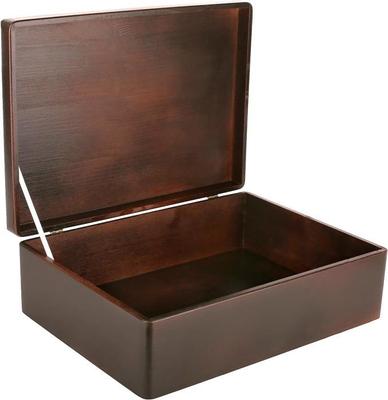 Caixa de Armazenamento Decorativa Criativa em Madeira Marrom | 40 x 30 x 14 cm | Caixa de Madeira | Caixa de Memórias | Caixa Baú | BRUTO