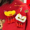 Coin Spring Festival Pin Lucky New Year Badge Kawaii Lion Dance Brooch Spring Festival