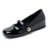 Scarpe Mary Jane retro stile fata da donna primavera e autunno nuove in vernice fibbia dorata piccola ballerine interne con rialzo